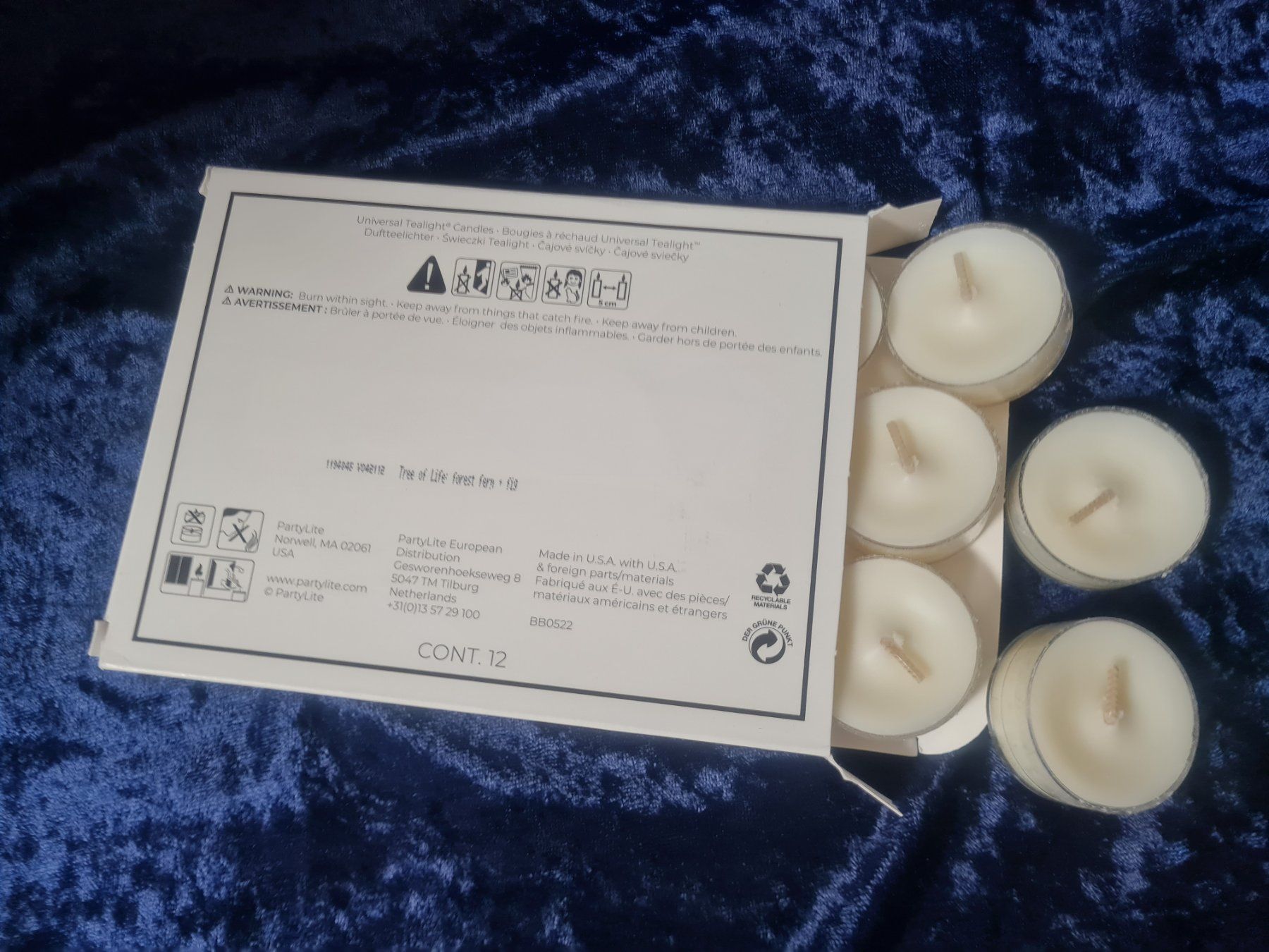Partylite Kerzen: PartyLite - 12 Teel. Forest Fern + Fig, Forest Bathing – Neu und originalverpackt aus Othmarsingen von Kleibai