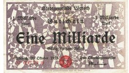 Lörrach 1 Mrd.Mark 20.10.1923 VZ-VZ+