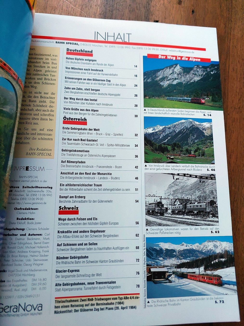 Riviste & Magazine: Bahn & Alpen - Die schönsten Alpenbahnen – Usato da Schönenwerd venduto da Steidi 1