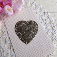 5 x Applikation Anhanger Herz coeur look Bronze
