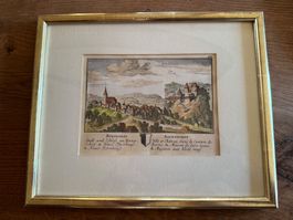 Burgdorf BE Kupferstich um 1760, koloriert