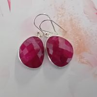 925 Silber Rubin Ohrringe - fazetiert  VP 79,-