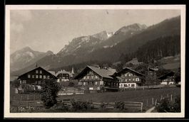 AK Oberwil, Ortspartie am Gebirge