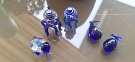 Glasfiguren 2 Oktopusse, 2 Wale umd 1 Schildkröte