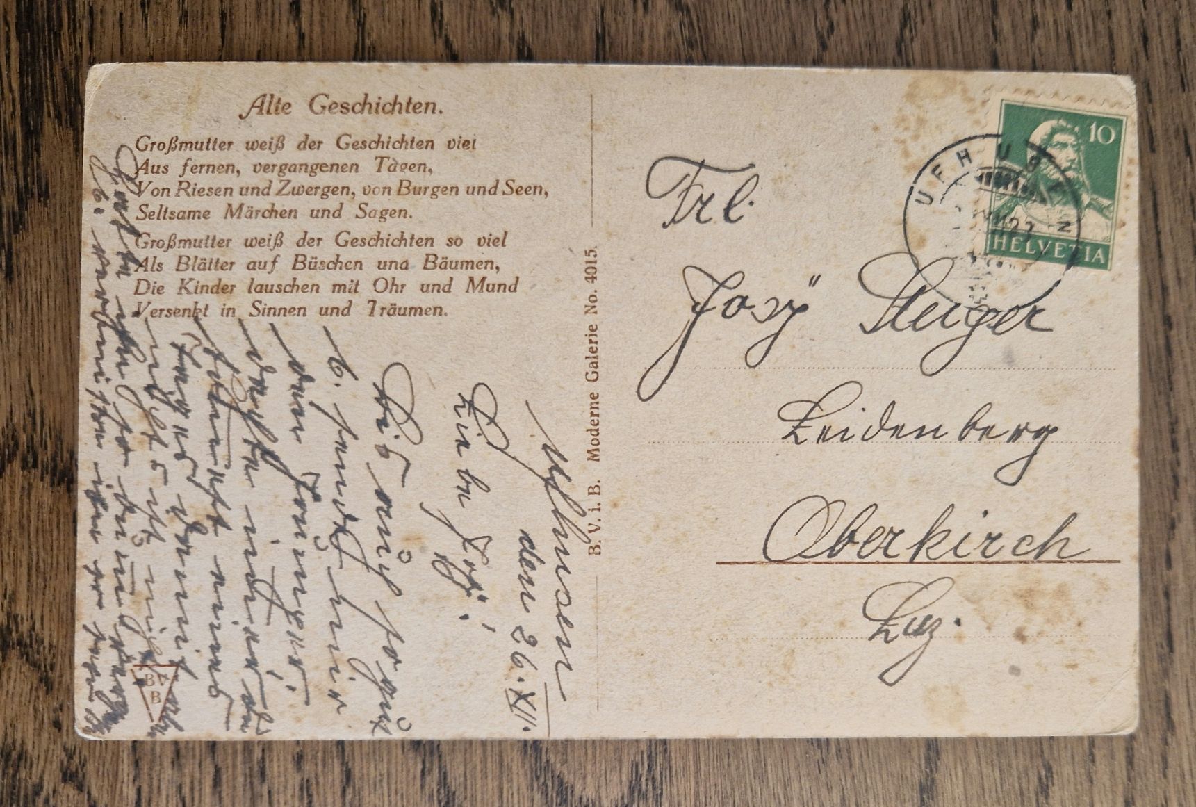 Cartoline postali: Grossmutter erzählt, Kunstkarte 1922 – Usato da Ebikon venduto da Donar50 2