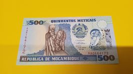Mocambique 500 Meticais Banknote - Seltene 1991