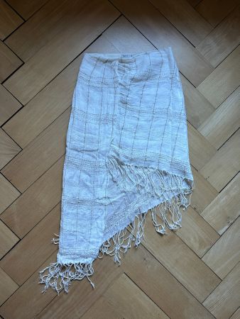 ZARA - Hippie Leinen Rock weiss XS