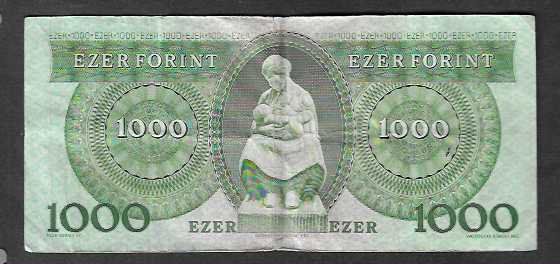 Banconote: Hungary  1000  Forint  1983  Gebraucht – Usato da Gordola venduto da coinsandnotes 1