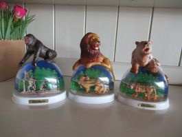 3 X  Schneekugeln  Alt Sehr Selten  Snowdomes Snowglobes