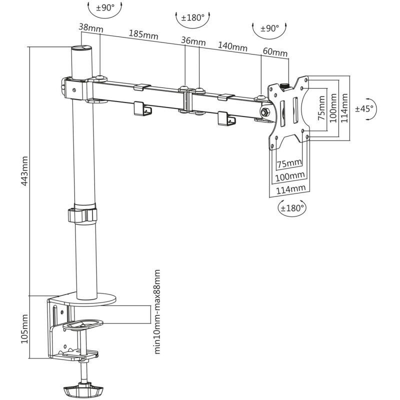 Staffa per monitor: 2x double support moniteur + support accessoires – Nuovo (secondo la descrizione) da Embrach venduto da niz_8sff 5