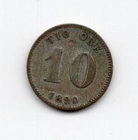 (439) Schweden, 10 Oere, 1890, ss