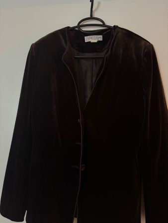 Giacca vintage in velluto marrone scuro