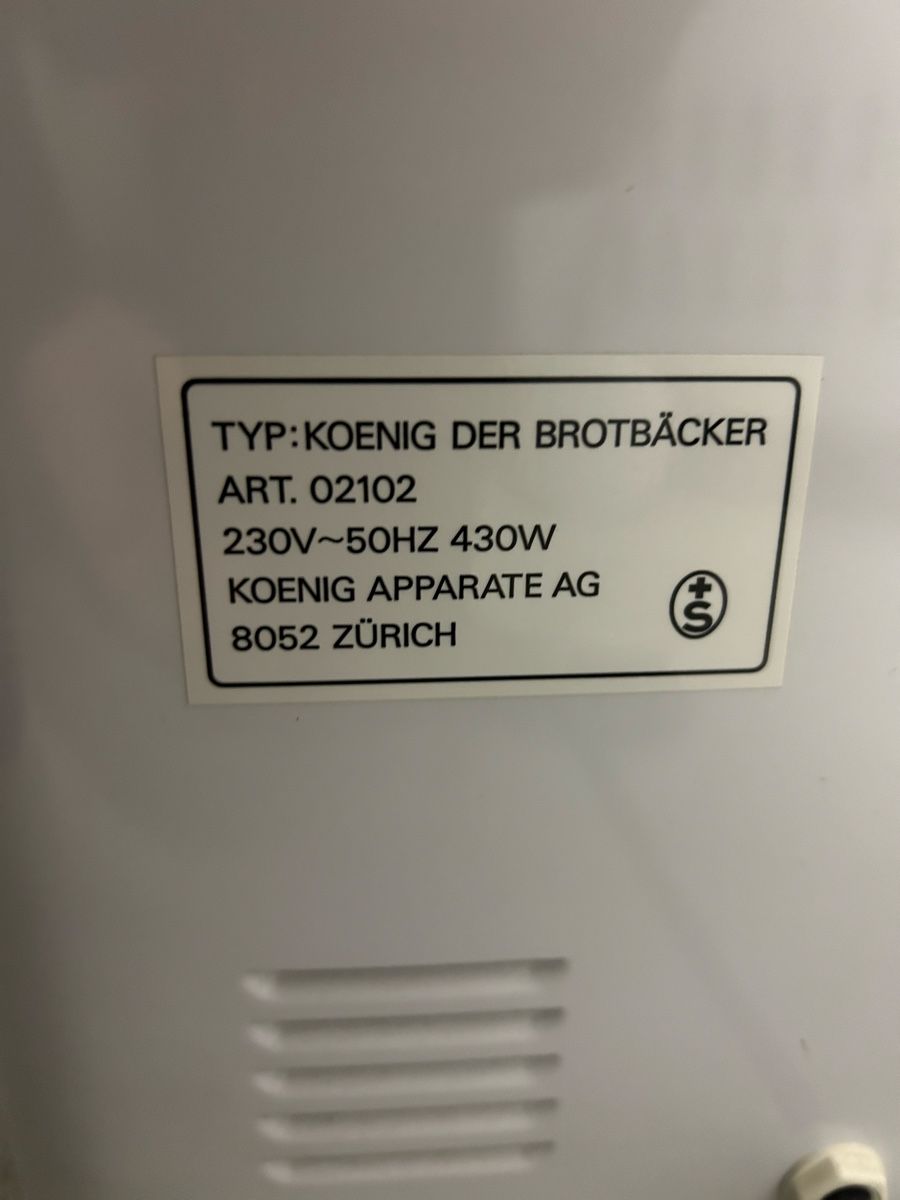 Küchengeräte: Brotbackautomat von König – Gebraucht aus Dällikon von sigi036 2