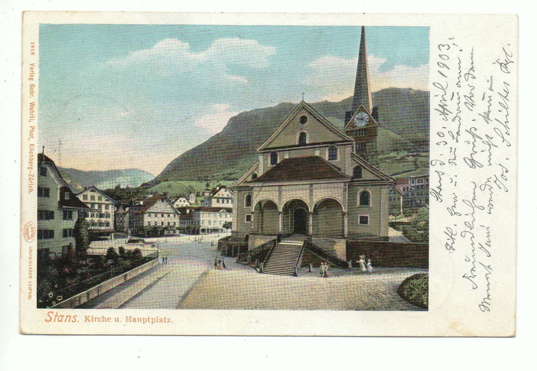 Cartoline postali: STANS Kirche u. Hauptplatz – Usato da Jona venduto da philajona