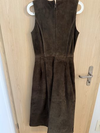 Damen Dirndl Kleid braun Leder Schnürung gebraucht