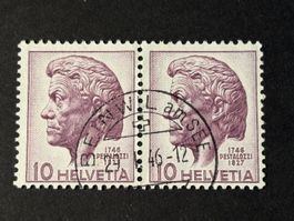 Paar Pestalozzi 1946 mit attraktivem Stempel BEINWIL am SEE