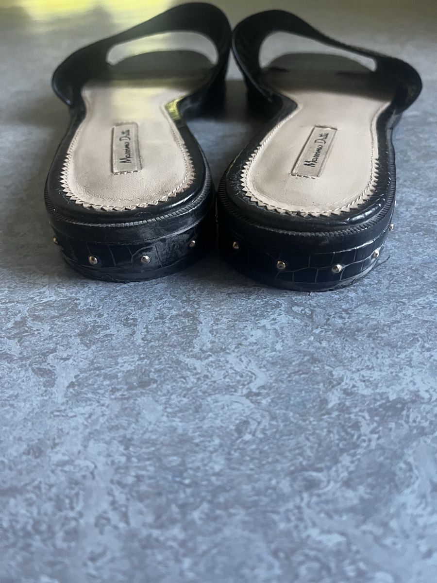 Massimo Dutti Scarpe da donna: Schwarze Leder Sandalen – Nuovo (secondo la descrizione) da Luzern venduto da ele_6wlj 2