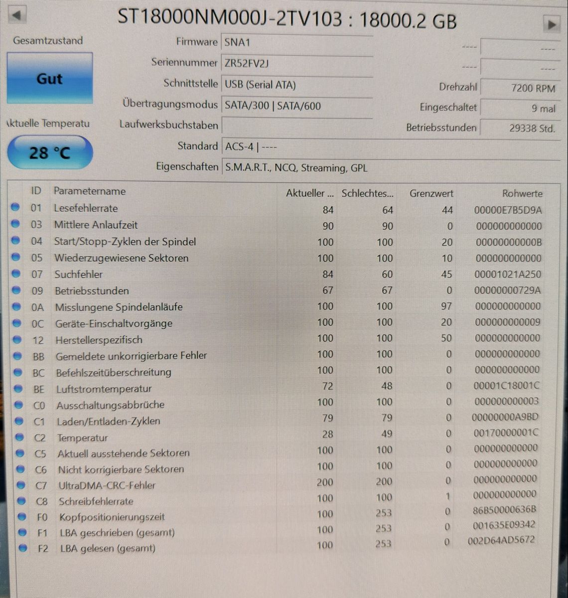 Seagate Harddisks: 18TB Seagate Exos X18 HDD – Gebraucht aus Heerbrugg von predch 2