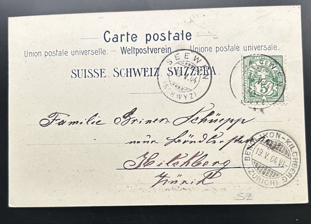 Cartoline postali: Gruss aus Seewen Strichlitho  – Usato da Horw venduto da Tellbub 1