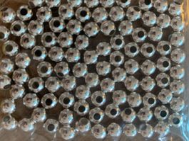 Bastelperlen silberfarben 6mm, ca 100 Stück