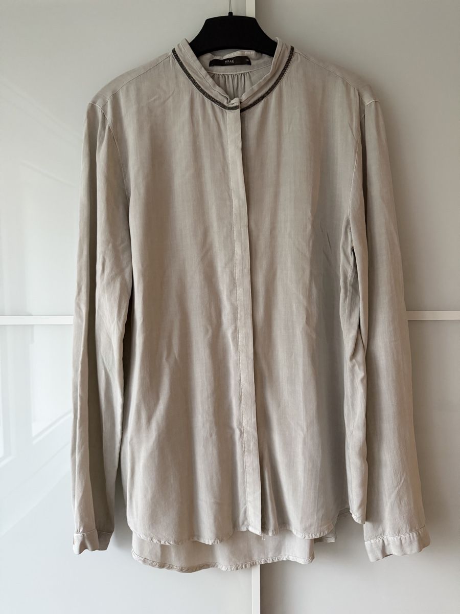 Brax Camicette: Brax Damen Bluse Gr. 36 beige mit Details – Usato da Winterthur venduto da marisole4