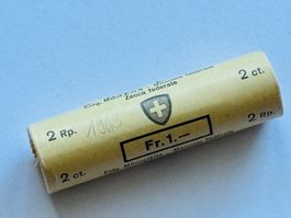 1963 Rolle 2 Rappen Original Verpackung selten Kat. 160.-