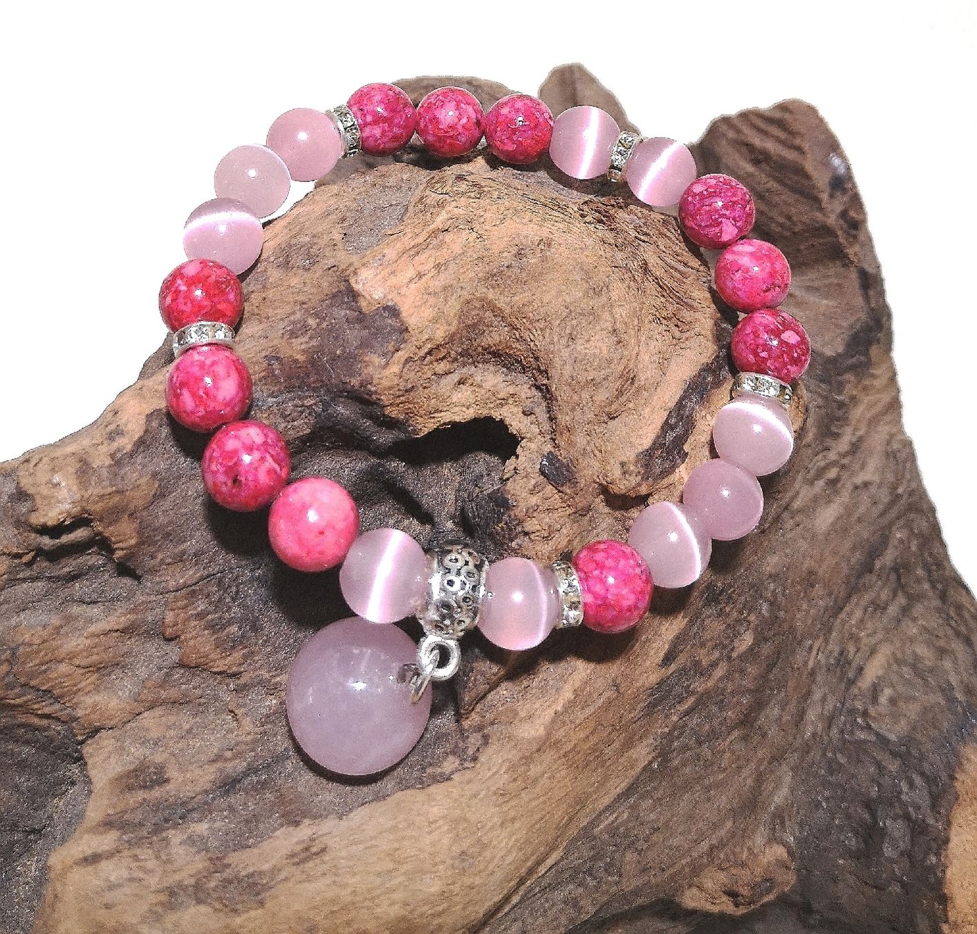 Bracciali & Braccialetti: pink-rosa Kugel-Armk. - Spendenaktion – Nuovo (secondo la descrizione) da Unterkulm venduto da Nachtigall 1