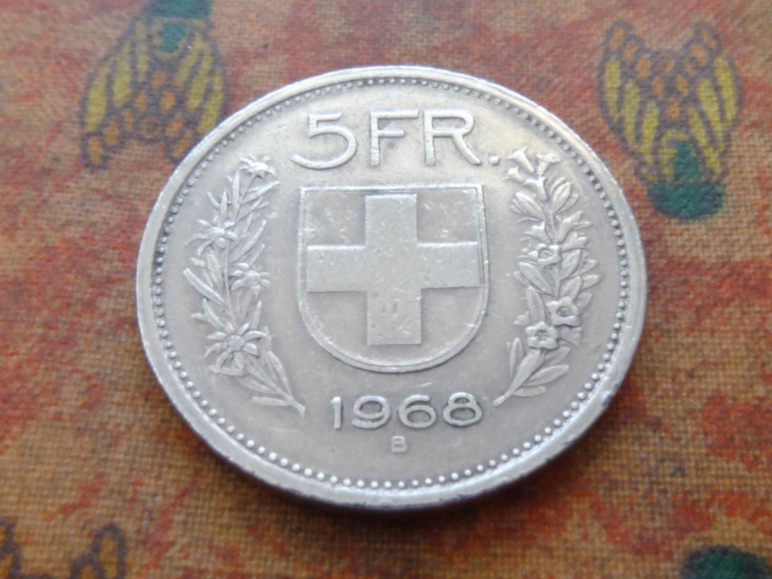 Tutti le monete: 5 Fr. 1968 – Usato da Romanel-sur-Lausanne venduto da Swift13