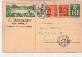 CH Ganzsache BPK PK 103 Vitznau Rigibahn n Rom Italien  1924