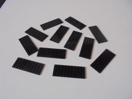 LEGO - 12 - SCHWARZE - PLÄTTLI - 10 X 4 - NOPPEN