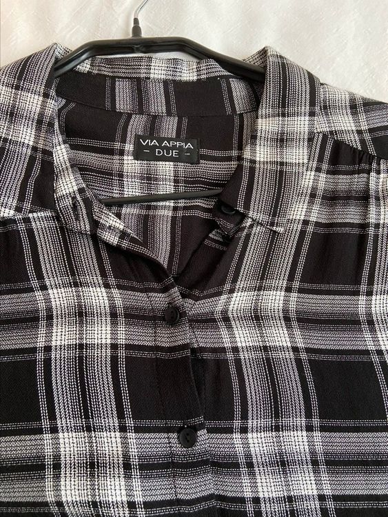 Boohoo Bluse Schwarz-weiß kariert Größe: 38 main image 1