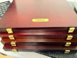 Holzbox für Edelmetalle 4 Stück -Top Erhaltung