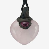 Rosenquarz Steinanhänger in Herzform mit Granat