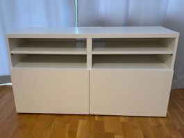 IKEA BESTÅ TV-Bank weiss (mit Türen, 120x42 cm)