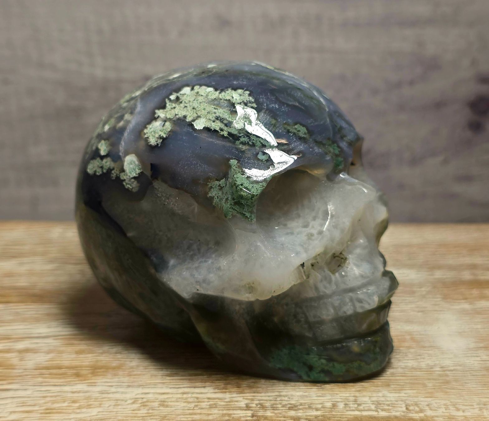 Minerali & Pietre curative: Moosachat Schädel 749g – Nuovo e nell'imballaggio originale da Matzingen venduto da Shay_Crystalz 1