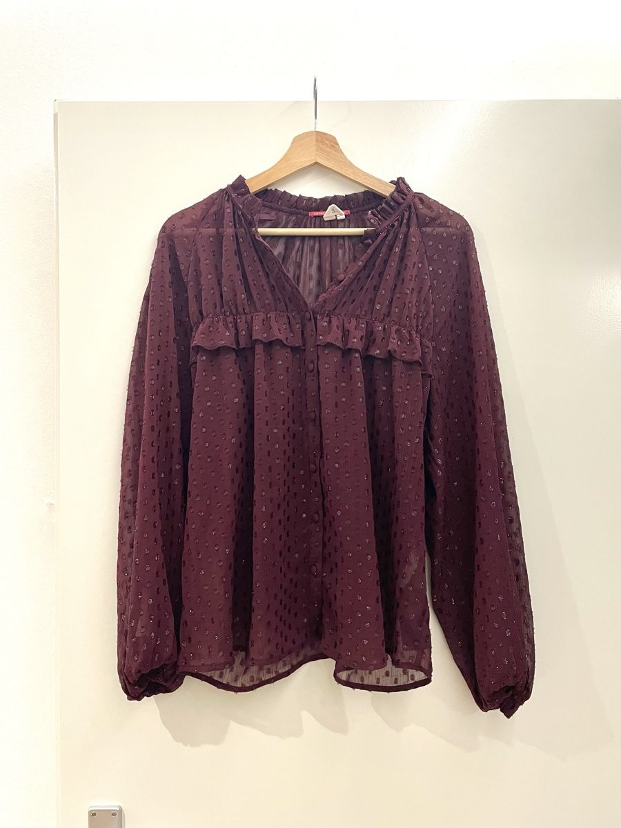 Camicette: BURGUNDERFARBENE BLUSE – Usato da Ziefen venduto da Elar_store