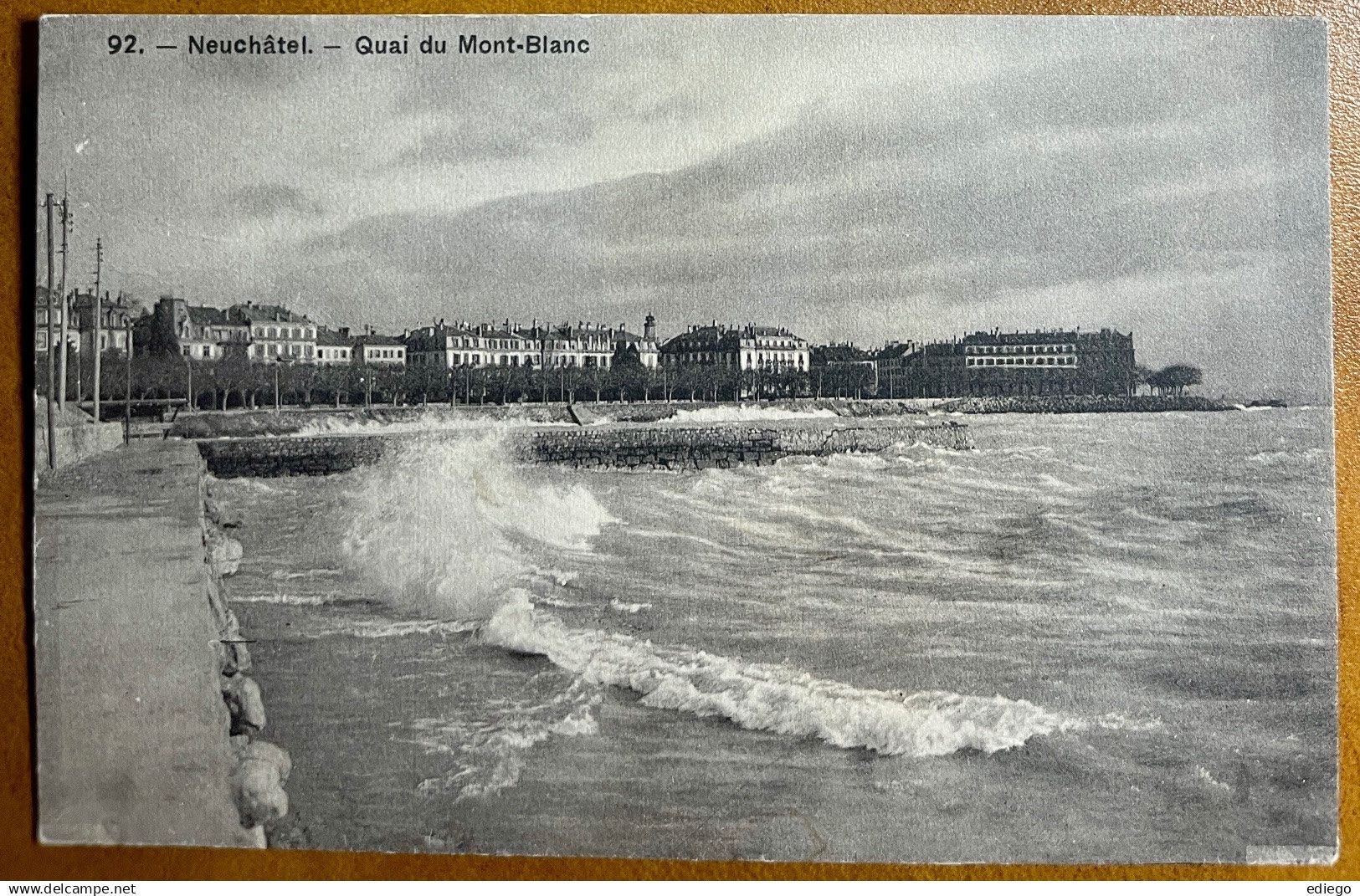 Cartoline postali: NEUCHÂTEL - Quai du Mt. Blanc 1909 – Usato da Lutry venduto da Ediego