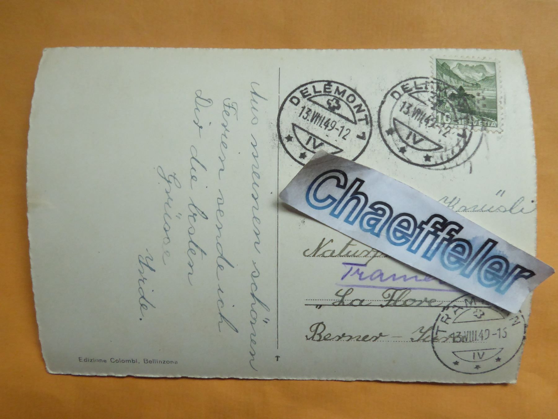 Cartoline postali: 1949 Locarno, Panorama  C 2221 – Usato da Zürich venduto da Chaeffeler 1