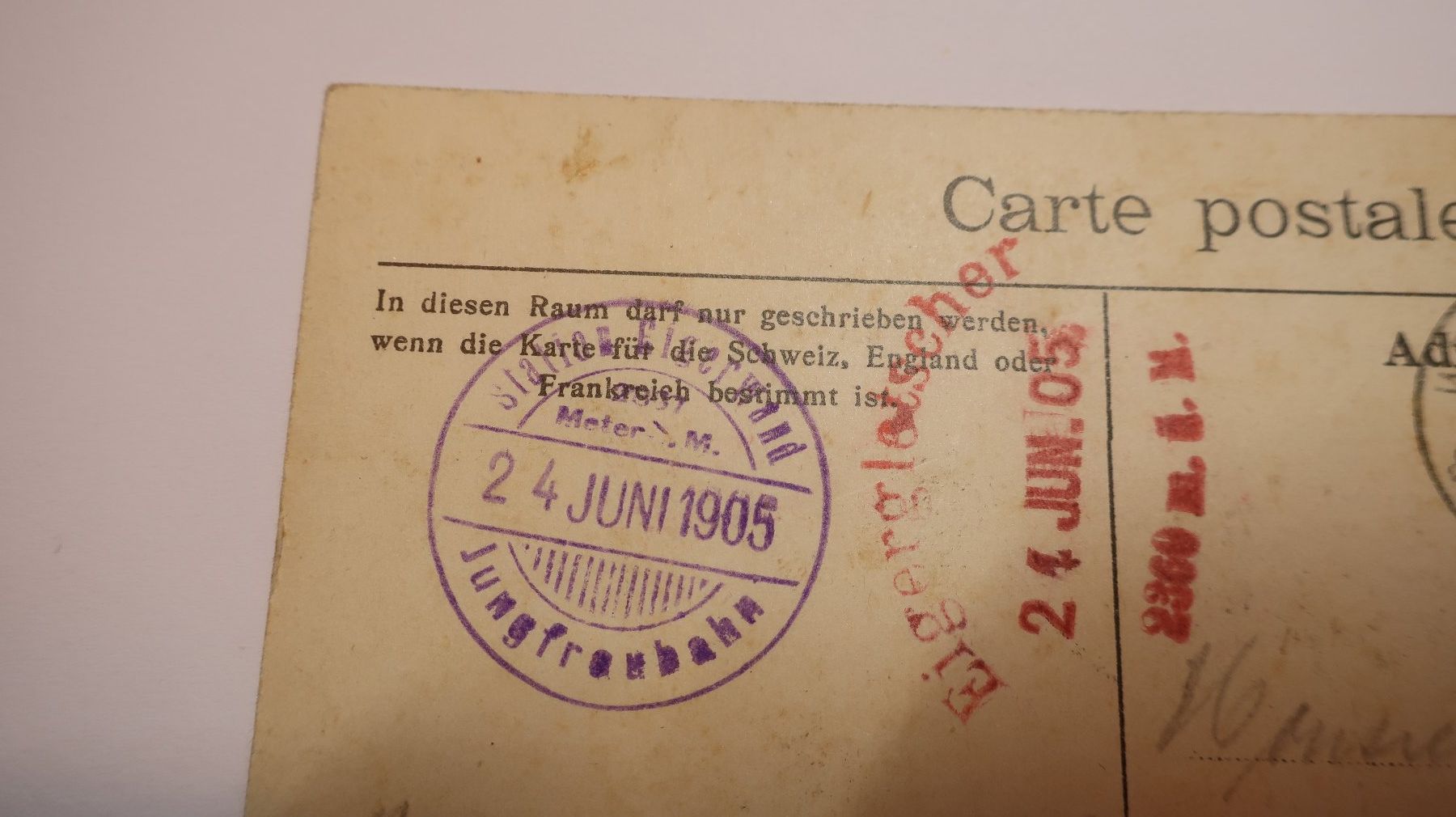 Cartoline postali: Jungfraubahn - Station Eigerwand - Restauration 1905 – Usato da Cormoret venduto da Pascalll2001 7