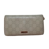 GUCCI SSIMA ZIP AROUND WALLET / IVORY LEDER