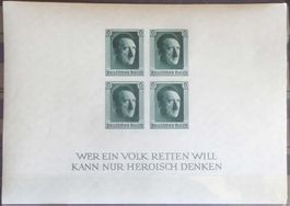 1937: 1. Nationale Briefmarkenausstelllung, Block *