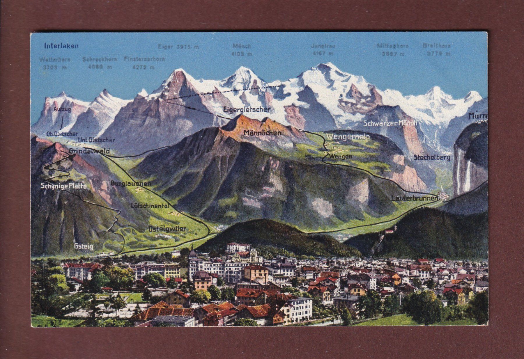 Cartoline postali: INTERLAKEN und Umgebung – Usato da Pully venduto da nicecards