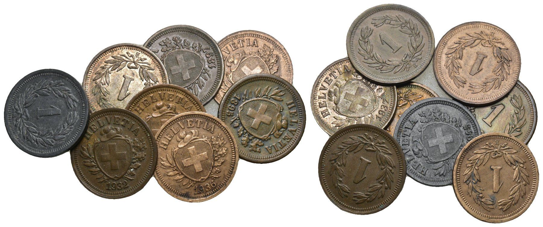 Tutti le monete: Schweiz 1 Rappen Lot – Usato da Bern venduto da numismatictops