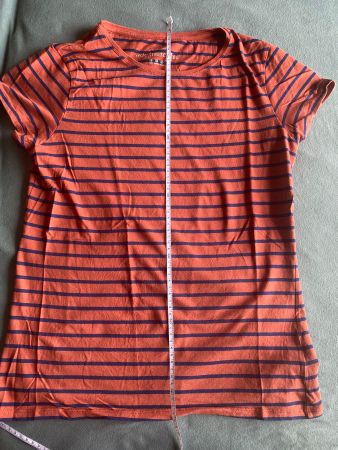 T-Shirt gestreift, orange-blau, Gr 44