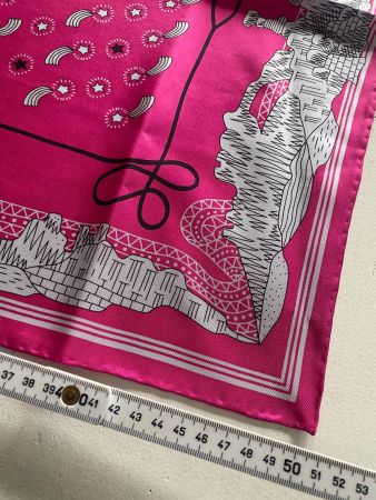 NEU 100% Seiden Foulard, Schal, rosa 51x51 cm