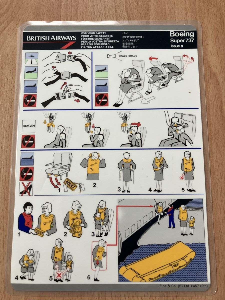 Cartoline: British airways 737 Safety card – Usato da Zürich venduto da Classic_Collection_Zurich 1