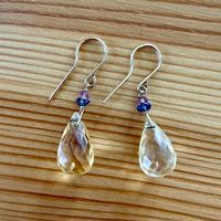 Ohrringe mit Citrin, Iolith & Rosa Saphir - 14k Gold-Filled