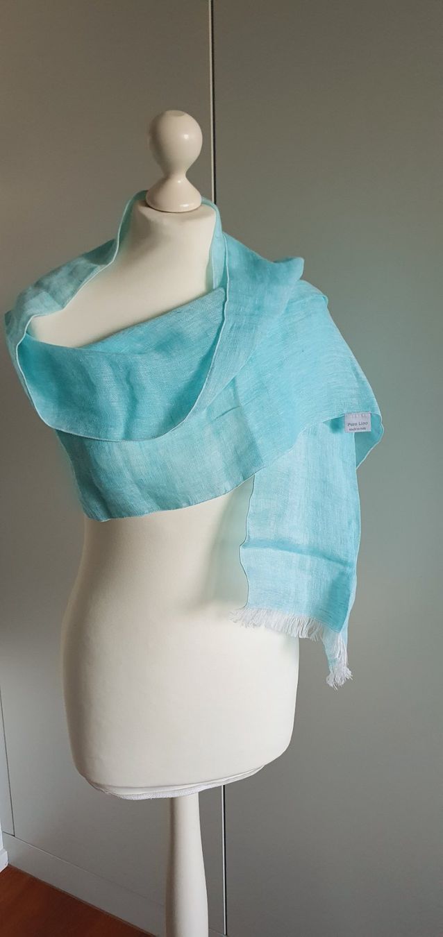 Foulards, Tücher & Schals: Schal 100% Leinen türkis NEU – Neu und originalverpackt aus Stansstad von InStyle8 4