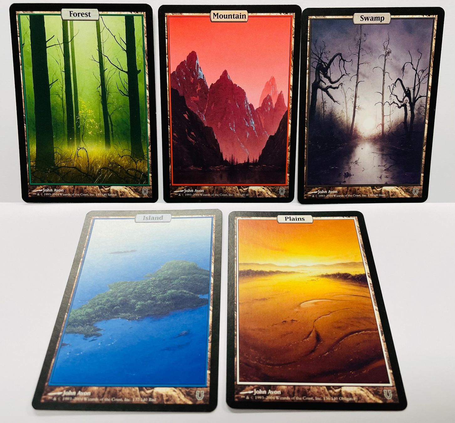 Magic The Gathering Sammelbilder & Trading cards: MTG - Unhinged 2004 - Basic Lands Set (5 Stück) engl. – Gebraucht aus Reinach BL von