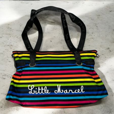 Little Marcel grand sac à main en toile multicolore